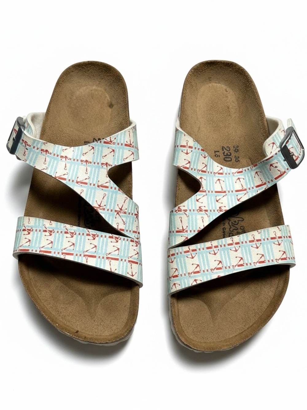 Birkenstock Birki’s Anchor Print Slide Sandals Nautical Size 36 US L5